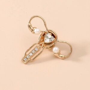 XMAS SALE Gold Crystal Women’s Reproductive Rights Pearl Brooch Pin